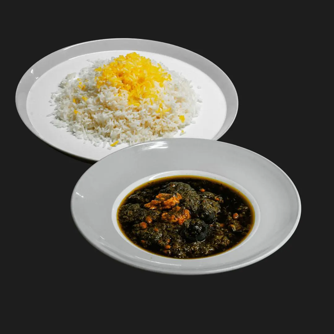 چلو خورشت قورمه سبزی